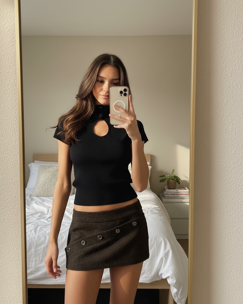 Luvia — Raven Cut-Out Top 🖤