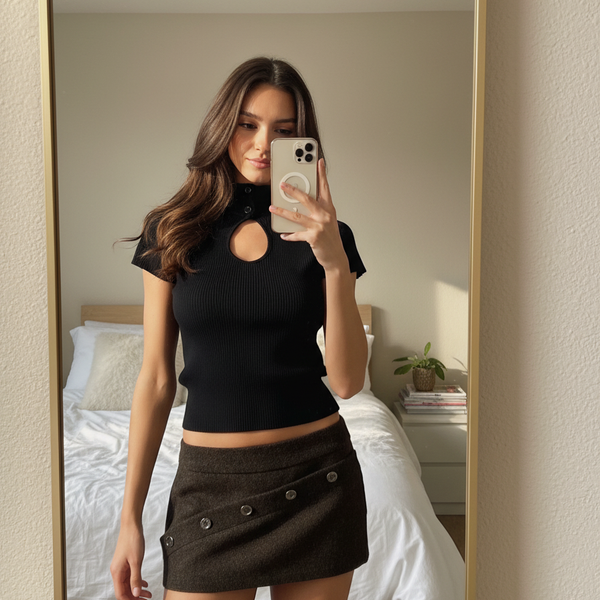 Luvia — Raven Cut-Out Top 🖤