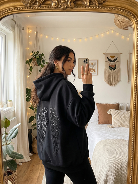 Luvia — Sequin Angel Wing Hoodie 🪽✨