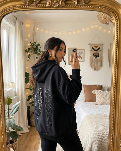 Luvia — Sequin Angel Wing Hoodie 🪽✨